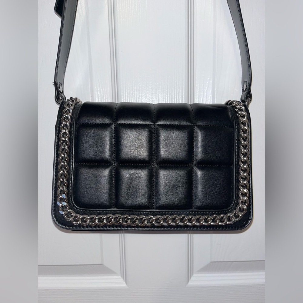 Black and Silver Chain Cross Body Purse